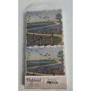 4 Country Scenic Ceramic Stone Coasters Highland USA New In Package